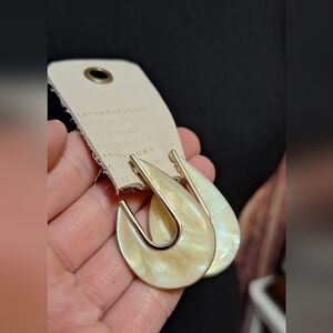 Anthropologie Stone Droplet Hoop Earrings NWT!